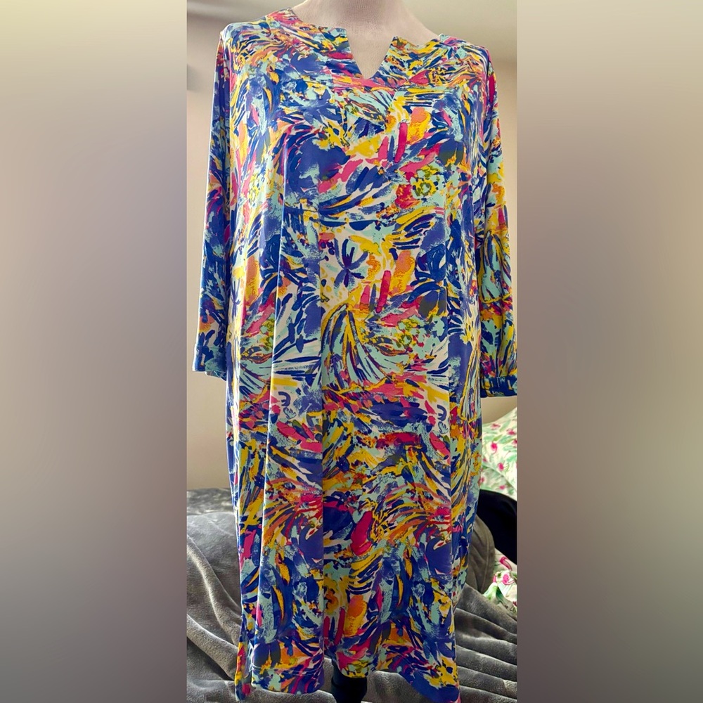 Colorful Island Collection by Stella Parker Abstract Print Dress, XL